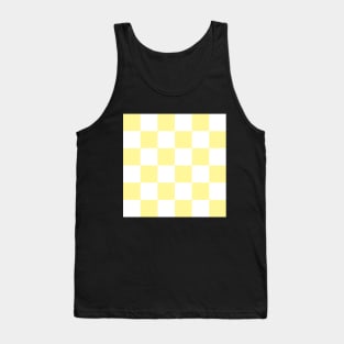 Yellow and white checkerboard print Tank Top